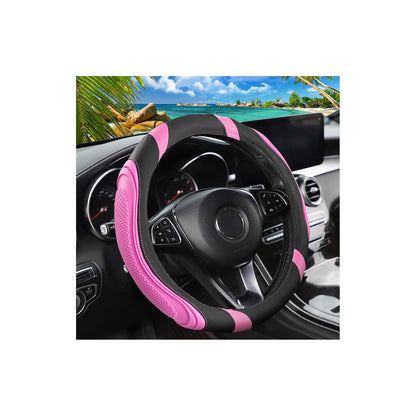 Osilly 15 Inch Artificial Leather Steering Wheel Cover, Red
