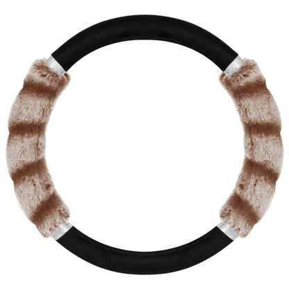 BDK Black Genuine Leather Steering Wheel Cover Large 15.5 to 16 inch