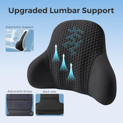 BABUR Gel Lumbar Support Pillow for Car, Lower Back Support Pain Relief