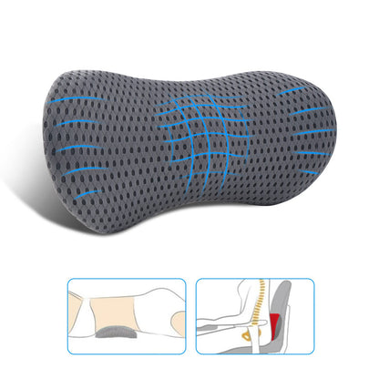 Lumbar Pillow, Memory Foam Lumbar Support Pillow for Office Chair and Car Seat, Back Support Pillow for Lower Back Pain Relief, Support Cushion Back Pillow for Sleeping, Resting, Driving, Traveling