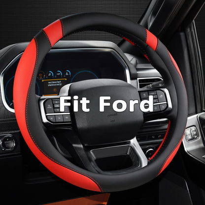 West Llama Customized Auto Car Steering Wheel Cover for Ford F-150, F-250, F-350, Expedition (Black)