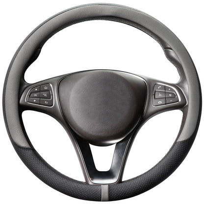 COFIT Breathable Car Steering Wheel Cover 16 inch Auto Universal Leather Wrap Non-Slip Steeringwheel Protector Automotive Interior Accessories, Beige (Suit for 15 1/2-16 inch)