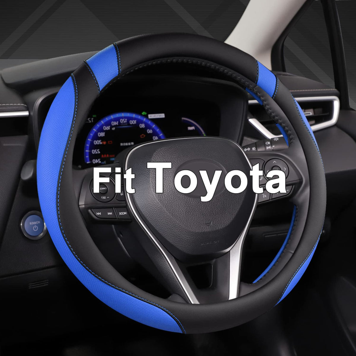 West Llama Customized Auto Car Steering Wheel Cover for Toyota (Black)