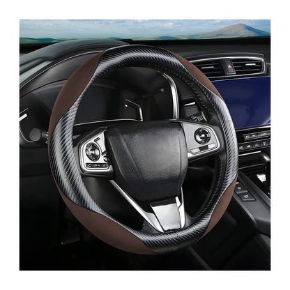 Moly Magnolia 15 Inch Car Steering Wheel Cover, Black-1