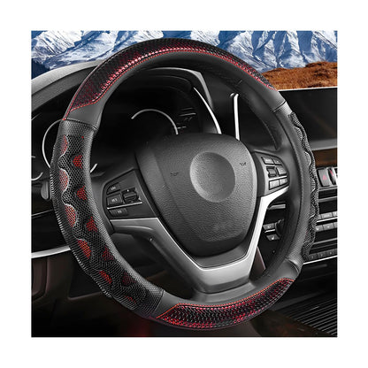 Car Steering Wheel Cover, 3D Honeycomb Anti-Slip Breathable, Red
