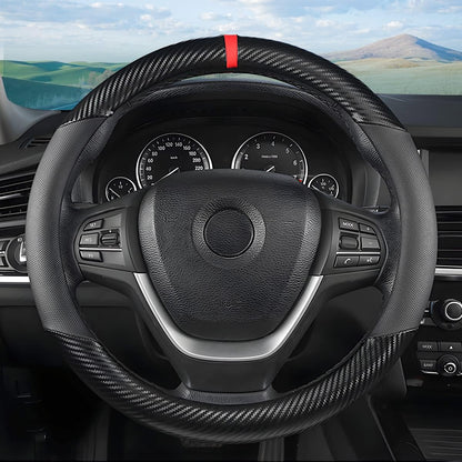 Moly Magnolia 15 Inch Car Steering Wheel Cover, Black-1