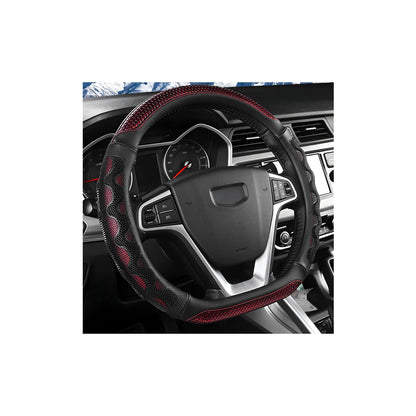 Car Steering Wheel Cover, 3D Honeycomb Anti-Slip Breathable, Red