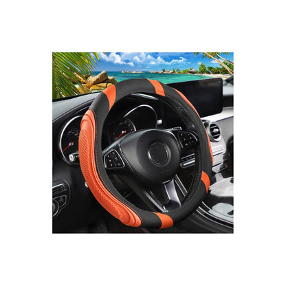 Osilly 15 Inch Artificial Leather Steering Wheel Cover, Red