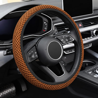 KAFEEK Elastic Stretch Steering Wheel Cover, Universal 15 Inch, Black