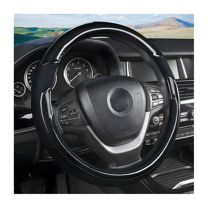 Moly Magnolia 15 Inch Car Steering Wheel Cover, Black-1