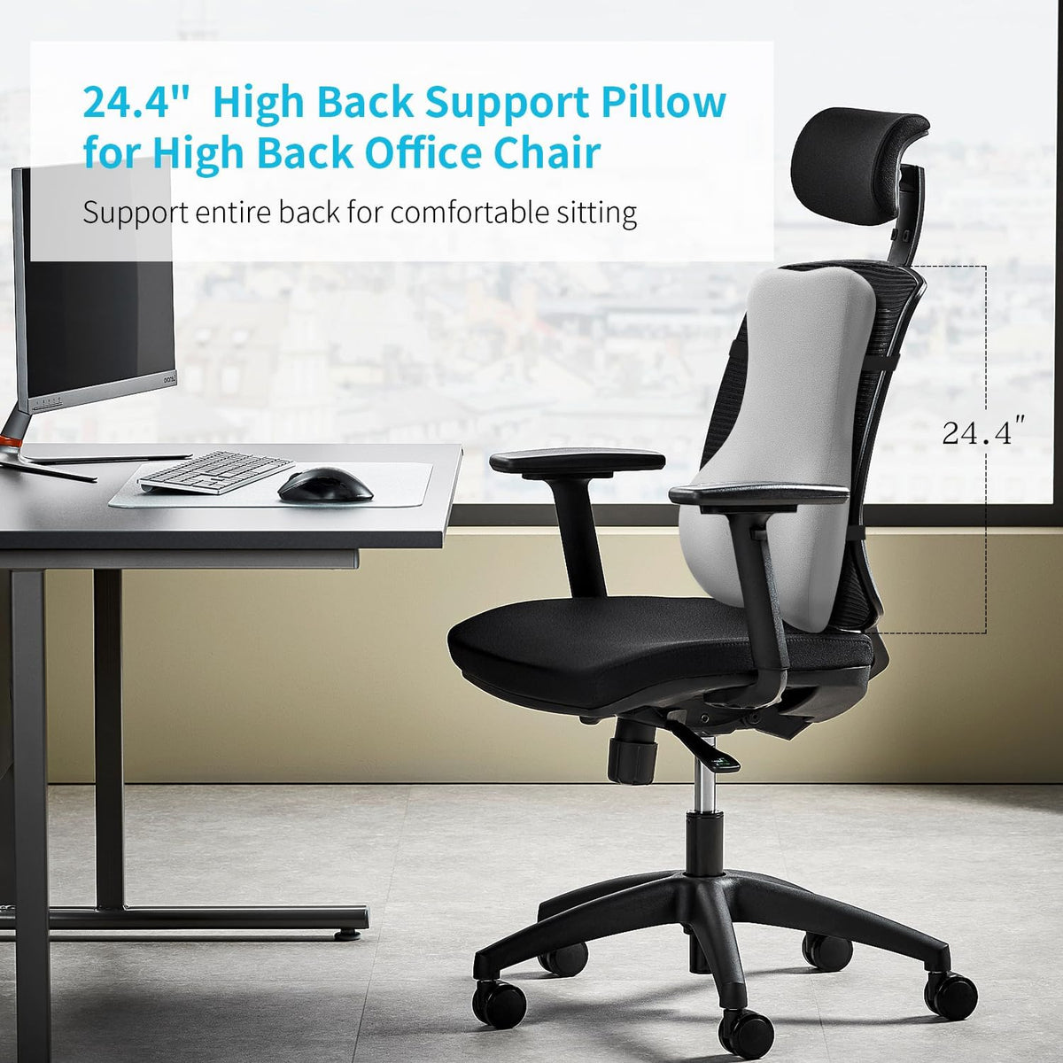 Lumbar Support Pillow for Office Chair, Back Cushion for Full Back Support