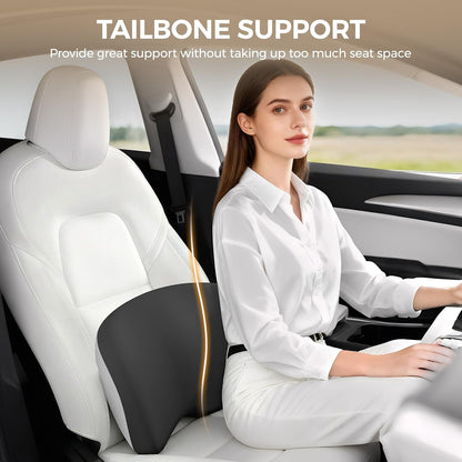 BEBAS Ergonomic Memory Foam Lumbar Support Pillow for Car, BlackGray