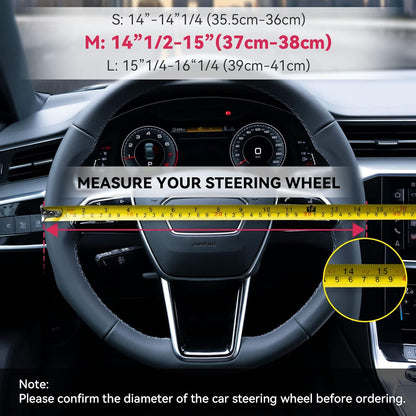 Boho Steering Wheel Cover Elastic Microfiber for Women, Universal Fit 15 inch Car SUV, Hippie Style Protector Cover, Anti-Slip, Breathable, Absorbing Sweat - 01