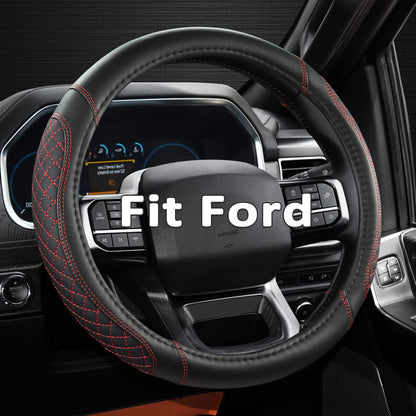 West Llama Customized Auto Car Steering Wheel Cover for Ford F-150, F-250, F-350, Expedition (Black)