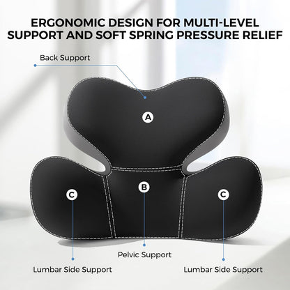 BEBAS Ergonomic Memory Foam Lumbar Support Pillow for Car, BlackGray