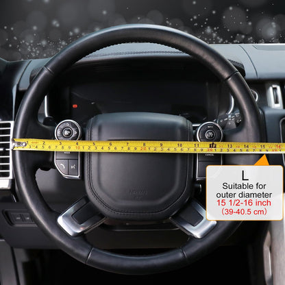 COFIT Breathable Car Steering Wheel Cover 16 inch Auto Universal Leather Wrap Non-Slip Steeringwheel Protector Automotive Interior Accessories, Beige (Suit for 15 1/2-16 inch)