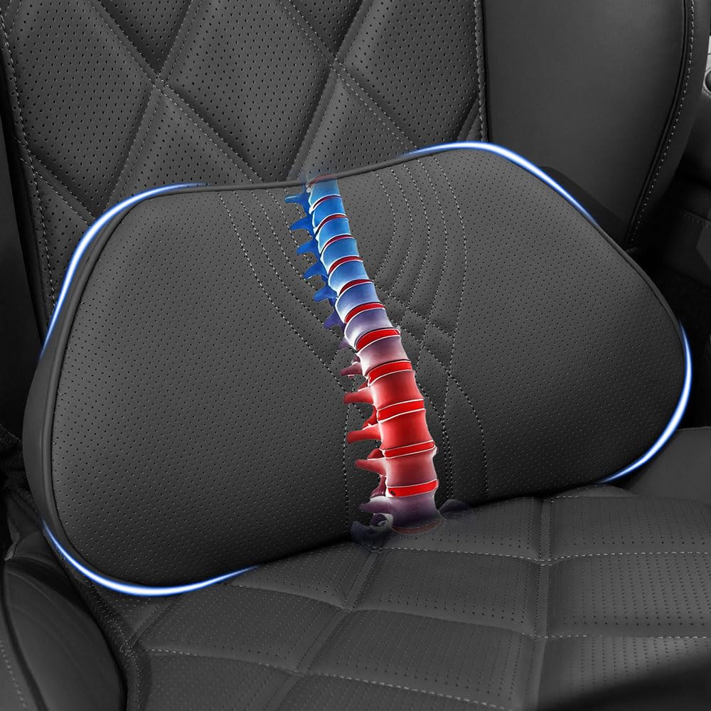 Lumbar Support Pillow for Car Seat, Office Chair, White, 1PC