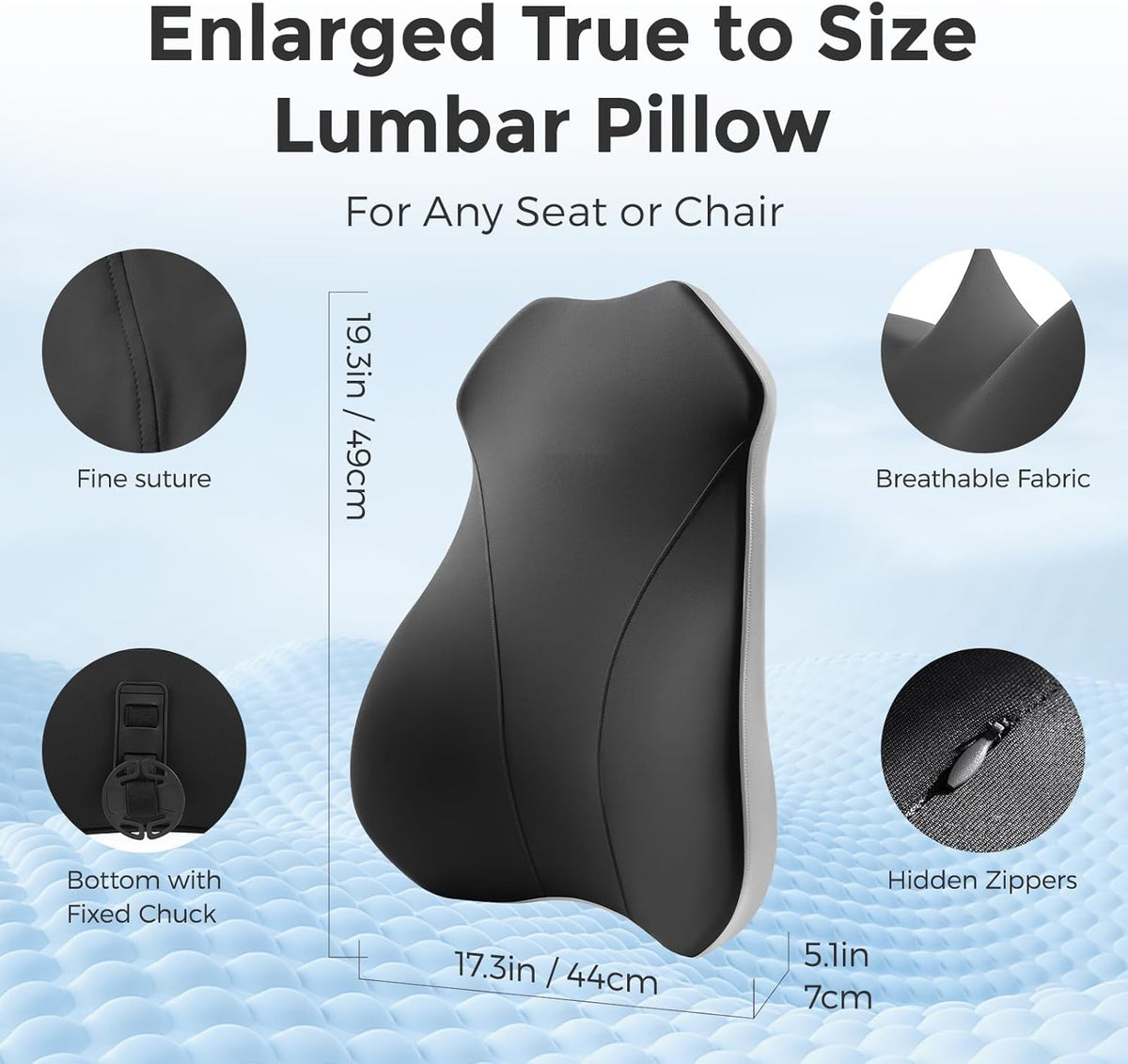 BABUR Lumbar Support Pillow for Car, Back Cushion Support for Driving Seat