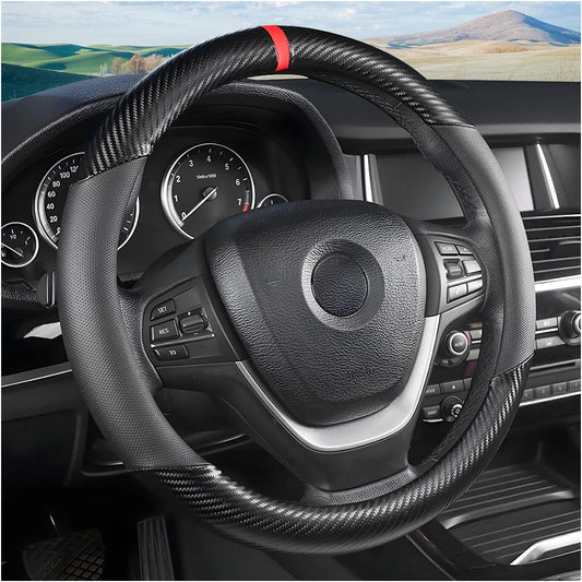Moly Magnolia 15 Inch Car Steering Wheel Cover, Black-1