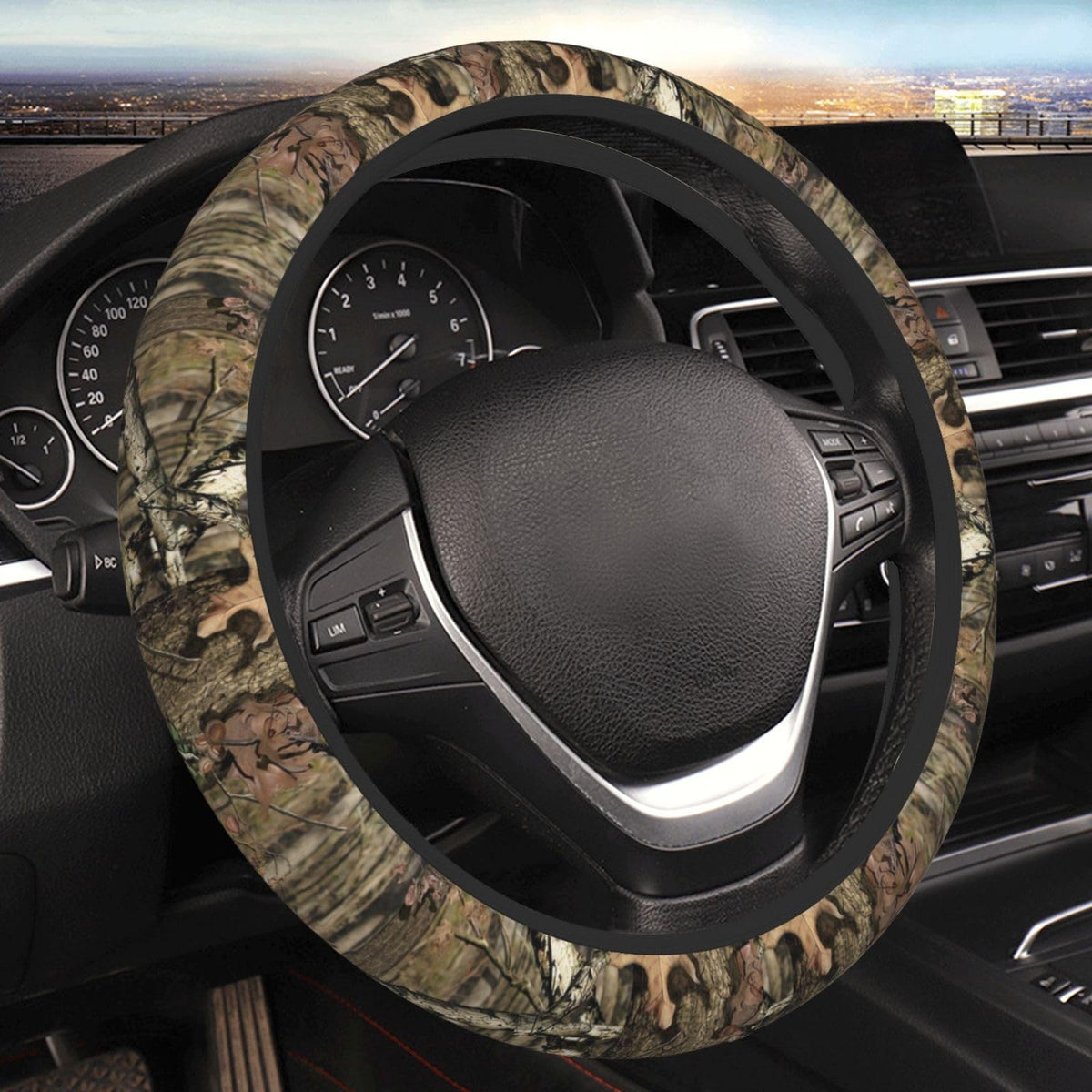 Black Leopard Cheetah Steering Wheel Cover for Women Girls