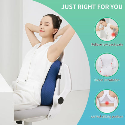 seeknow Lumbar Support Pillow for Chair Back Support Pillow for Couch Lumbar Pillow for Car Office Chair Back Cushion for Lower Back Pain Memory Foam Back Rest for Desk Chair, Recliner, Car Seats
