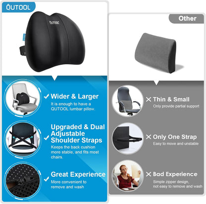 QUTOOL Patented Lumbar Support for Office Chair Pressure Relief