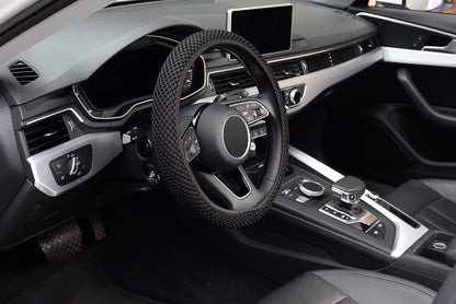 KAFEEK Elastic Stretch Steering Wheel Cover, Universal 15 Inch, Black