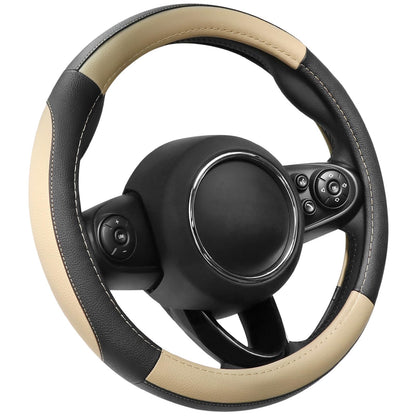 SEG Direct Black Microfiber Leather Auto Car Steering Wheel Cover 15 inch