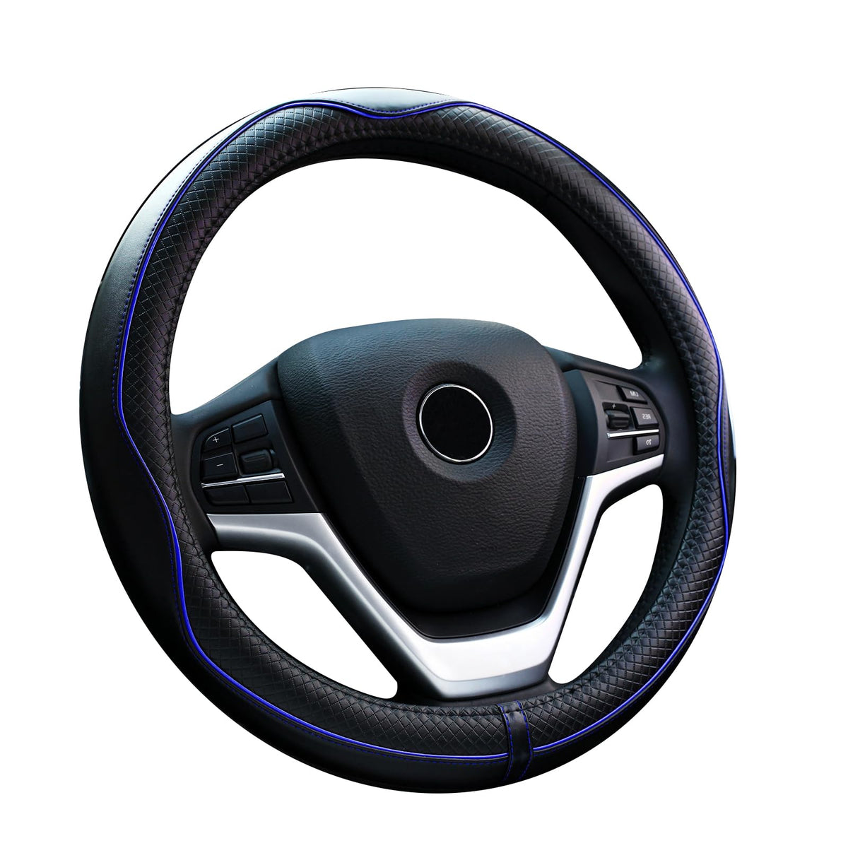 Valleycomfy Steering Wheel Covers Universal 15 inch - Genuine Leather