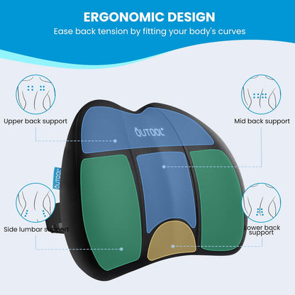 QUTOOL Patented Lumbar Support for Office Chair Pressure Relief