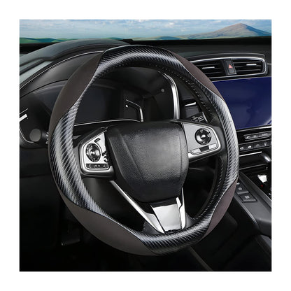 Moly Magnolia 15 Inch Car Steering Wheel Cover, Black-1
