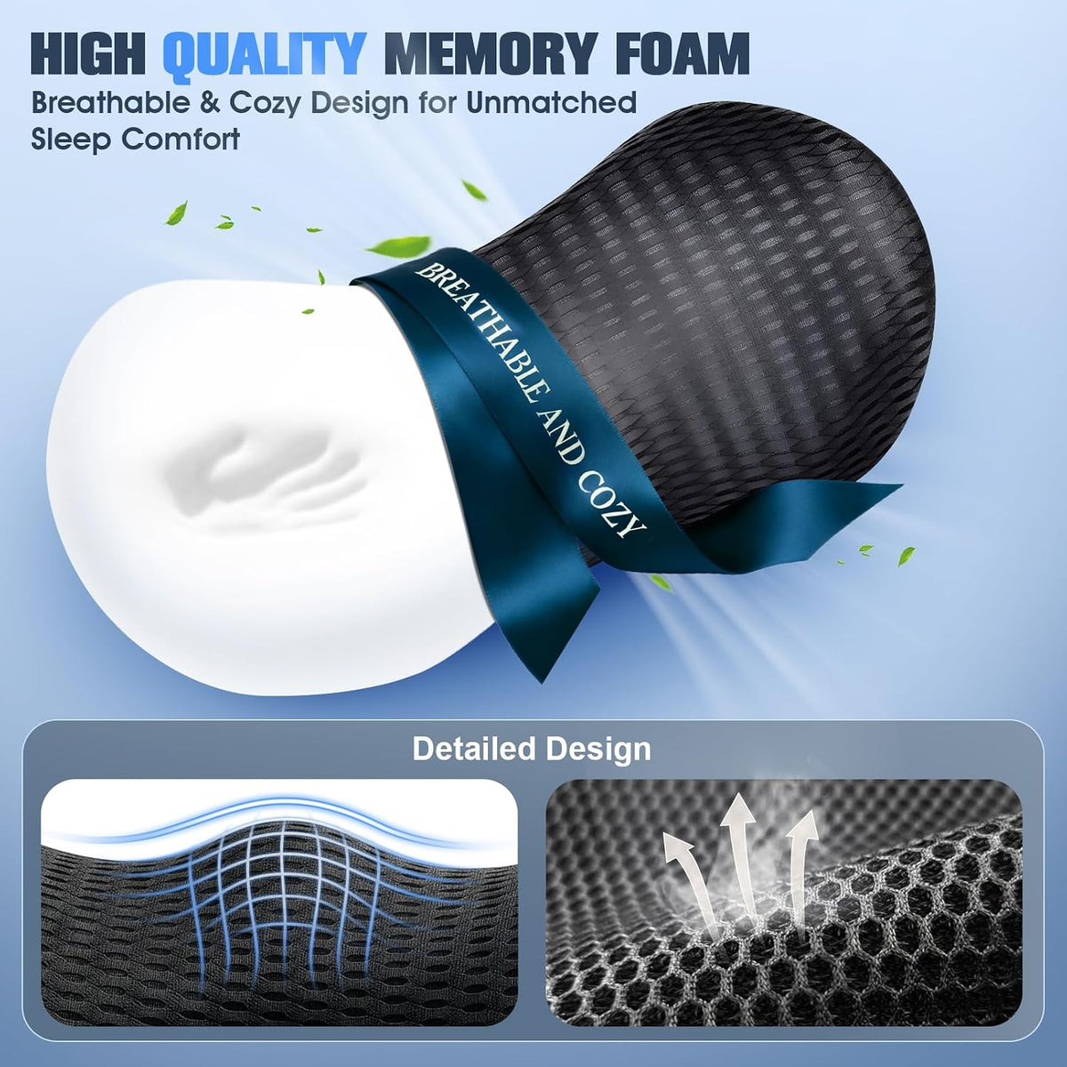 Lumbar Support Pillow,Ergonomic Memory Foam Lumbar Pillow for Chairs Black