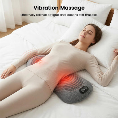 Upgraded 3 in 1 Cordless Electric Lumbar Support Pillow, Triple Fusion Back Massager with Heat & Vibration & Traction, Lower Back Massager, Ideal for Car/Bed/Office Chair/Travel, Gift for Relaxation