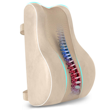 CloudBliss Lumbar Support Pillow, Memory Foam for Office Chair, Black