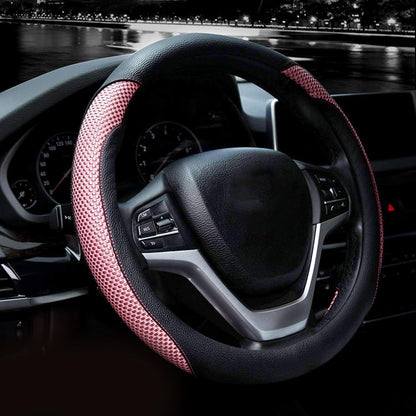 Valleycomfy Microfiber Leather Steering Wheel Covers Universal 15 inch (Gray)