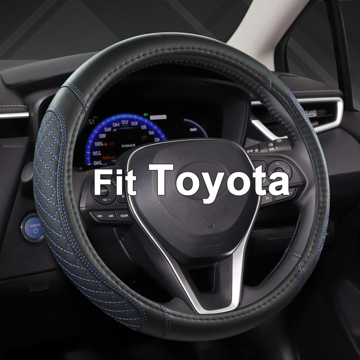 West Llama Customized Auto Car Steering Wheel Cover for Toyota (Black)