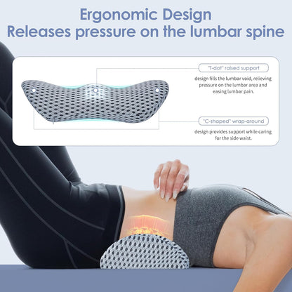 kasney Lumbar Support Pillow for Office Chair, Back Support Pillow, Gray