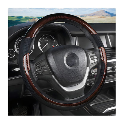 Moly Magnolia 15 Inch Car Steering Wheel Cover, Black-1