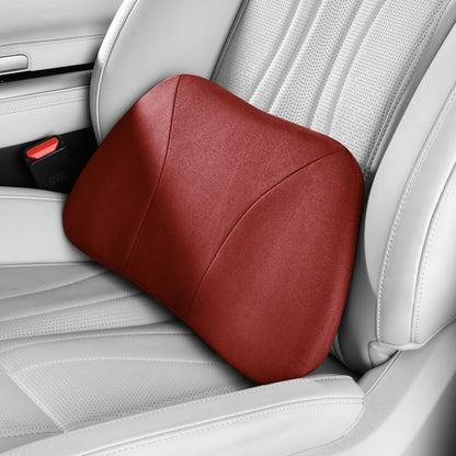 Lumbar Support Pillow,Back Pain Relief Cushion,fits tightly around the waist,Memory Foam,Skin-friendly Suede Fabric,fit Car Drive,Office chair,Rest seat,Improve Posture,Portable,15.5''Lx 8.7''H