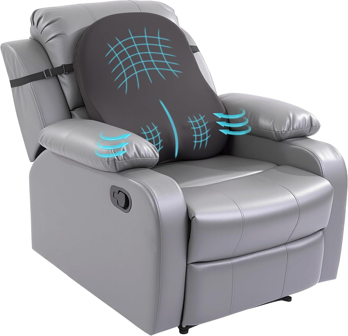 HOMBYS Extra Long Lumbar Support Pillow for Recliner Chair, 50D Molded Memory Foam Back Support Cushion with Full Back Support, Ergonomic Design & Breathable Cover