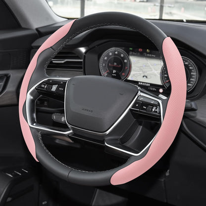 Car Steering Wheel Cover, Steering Wheel Accessories, 15 Inch Microfiber Leather Carbon Fiber Soft Anti-Slip Breathable, Car Accessories Elastic Non-Slip Cover for Most Vehicles