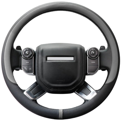 COFIT Breathable Car Steering Wheel Cover 16 inch Auto Universal Leather Wrap Non-Slip Steeringwheel Protector Automotive Interior Accessories, Beige (Suit for 15 1/2-16 inch)