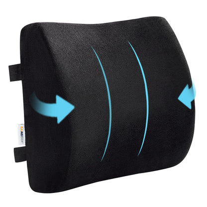 SAIREIDER Seat Cushion and Lumbar Support Pillow for Office Chair, Memory Foam Car Seat Cushions Back Support Pillows, Help Relieve Pain of Back, Lumbar, Tailbone and Sciatic Nerve（Black）
