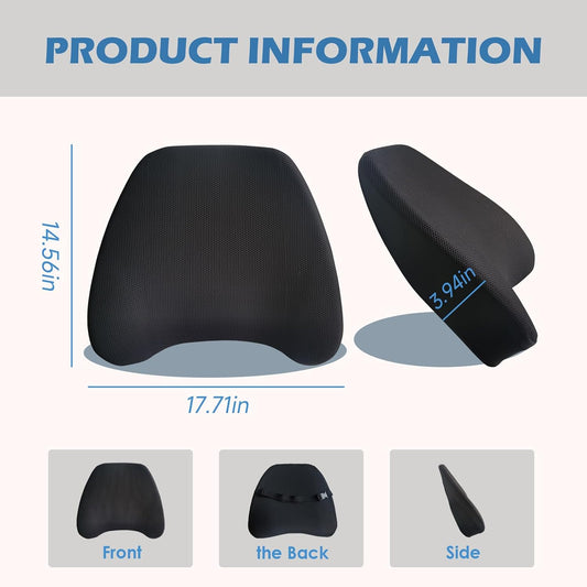 Super Cozy Lumbar Support Pillow for Car/Office Chair, 100% Memory Foam