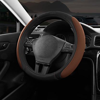Skechers Steering Wheel Cover, Memory Foam Car Steering Wheel Cover,14.5-15inch Anti-Slip Safety Comfortable Desgin, Universal Accessory for Diverse Cars, Truck,SUV (Black & Black)