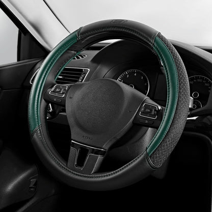 Skechers Air-Cooled Steering Wheel Cover,Leather Car Steering Wheel Cover Universal Fit 14" 1/2-15" Car Wheel Protector for Men Women Fit Suvs,Vans,Sedans,Car,Trucks,Black