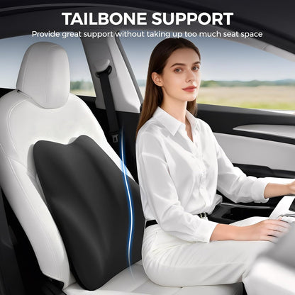 BEBAS Ergonomic Lumbar Support Pillow for Car, Memory Foam Car Back Cushion