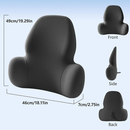 BABUR Memory Foam Lumbar Support Pillow for Car, Lower Back Pain Relief