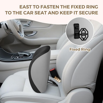 BEBAS Ergonomic Memory Foam Lumbar Support Pillow for Car, BlackGray