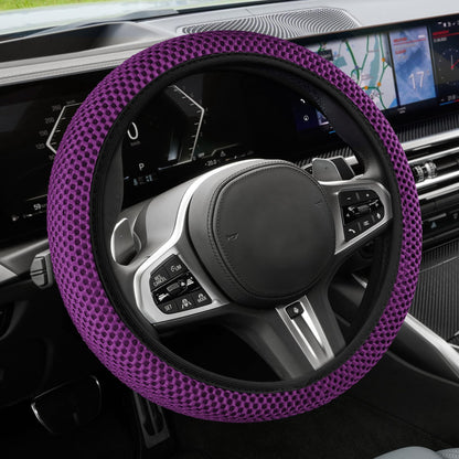 Car Steering Wheel Cover, Steering Wheel Accessories, 15 Inch Microfiber Leather Carbon Fiber Soft Anti-Slip Breathable, Car Accessories Elastic Non-Slip Cover for Most Vehicles